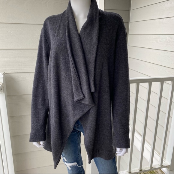 J. Crew Sweaters - J. CREW Drapey Dark Grey Open Cardigan
